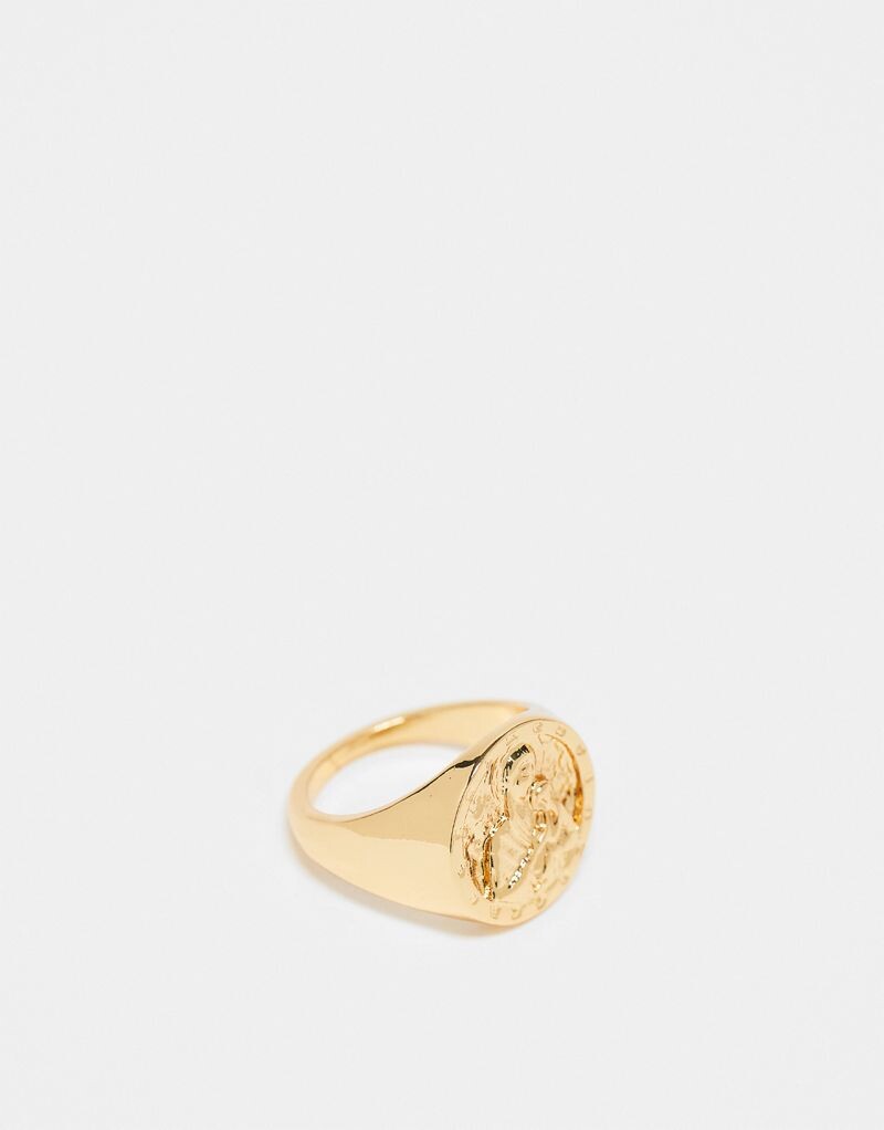 Кольцо St Christopher Chevalier ASOS DESIGN из настоящего золота