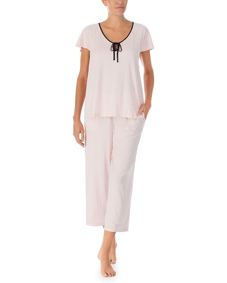 Пижама Kate Spade New York Short Sleeve Cropped, цвет Pink Pindot