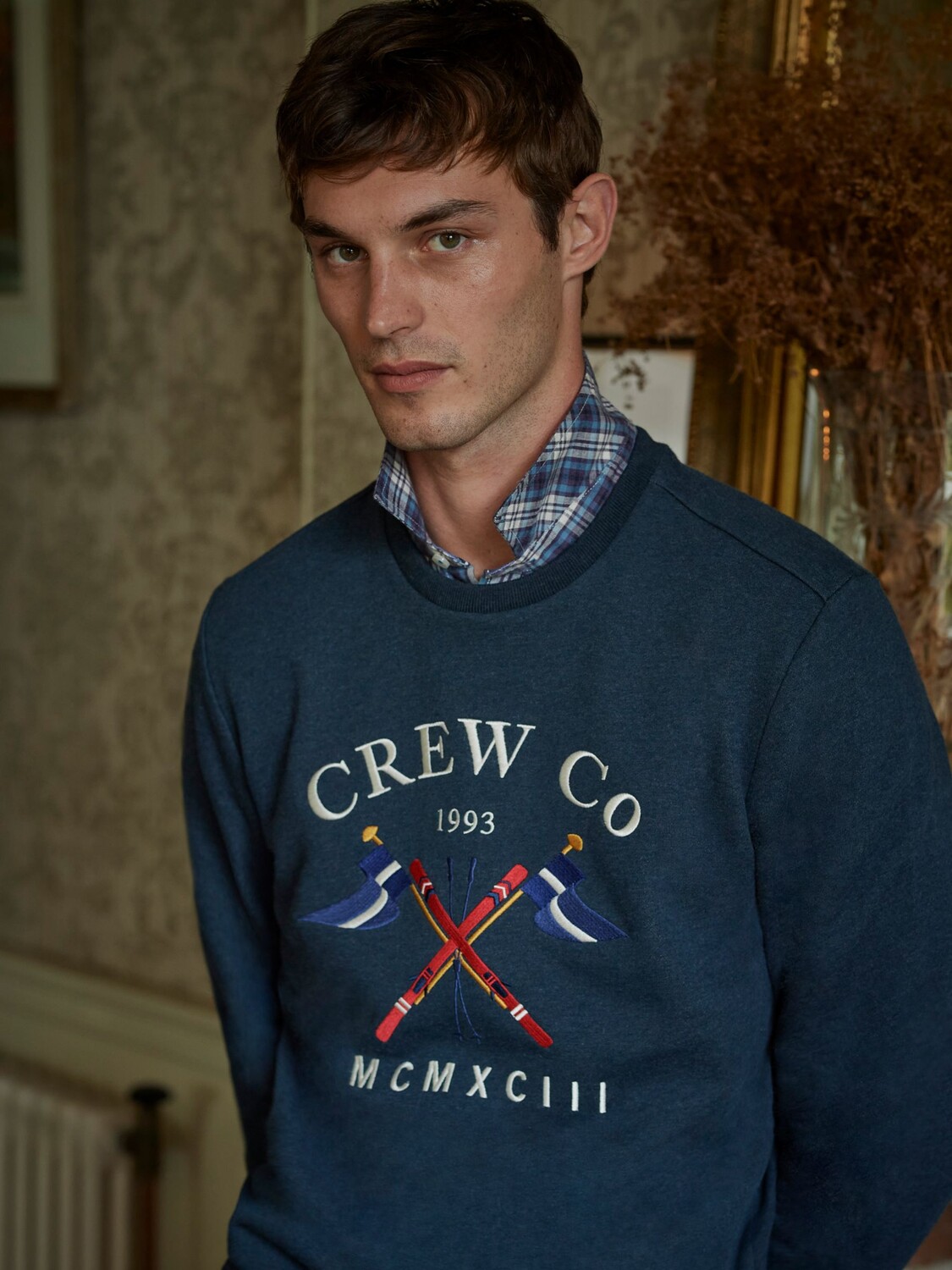 

Джемпер с графическим рисунком Crew Clothing, синий/мульти