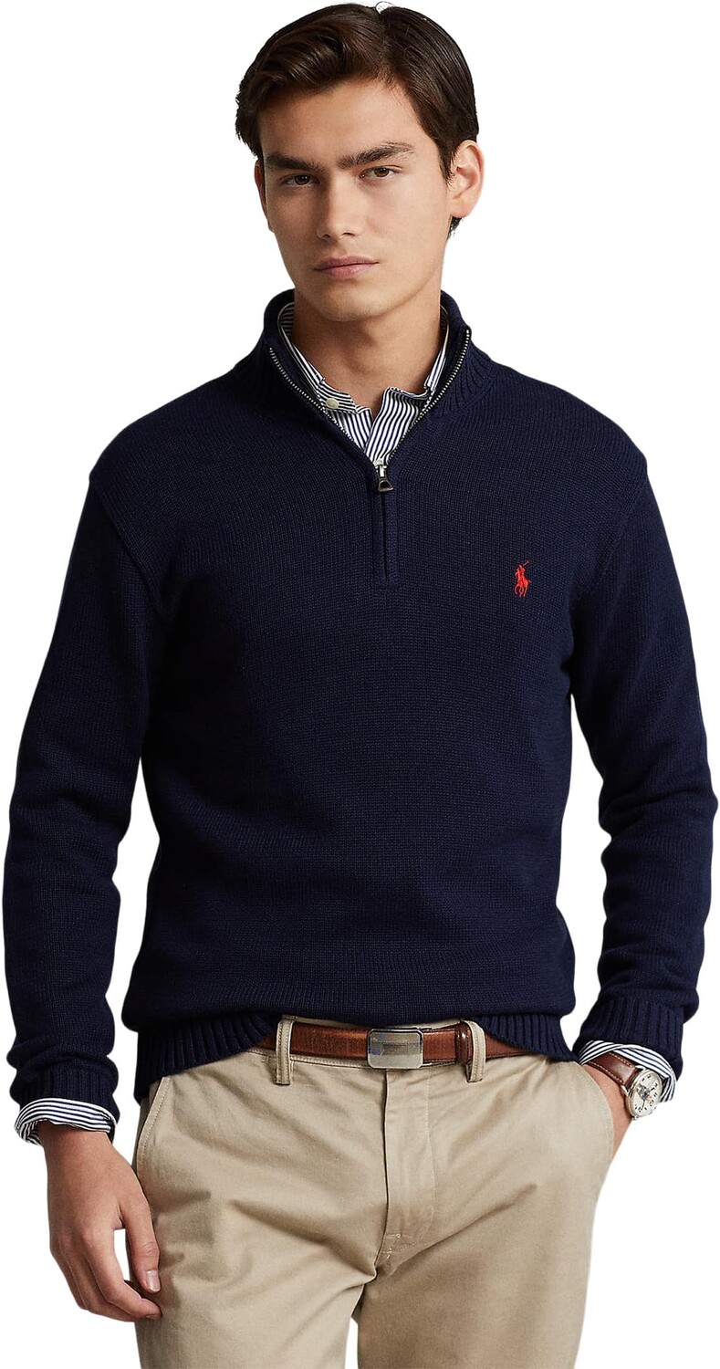 

Хлопковый свитер на молнии 1/4 Polo Ralph Lauren, цвет Hunter Navy