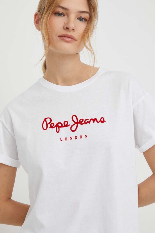 Хлопковая футболка Pepe Jeans, белый