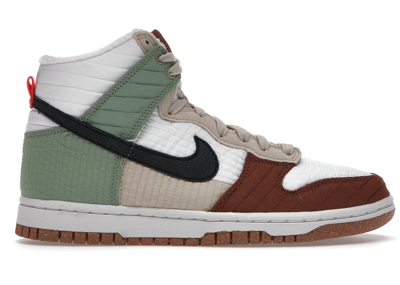 

Кроссовки женские Nike Dunk High Next Nature, белый / коричневый / зеленый
