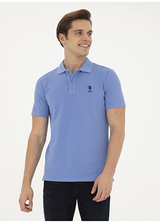 

Темно-синяя мужская футболка узкого кроя TP04IY024 U.S. Polo Assn., темно-синий