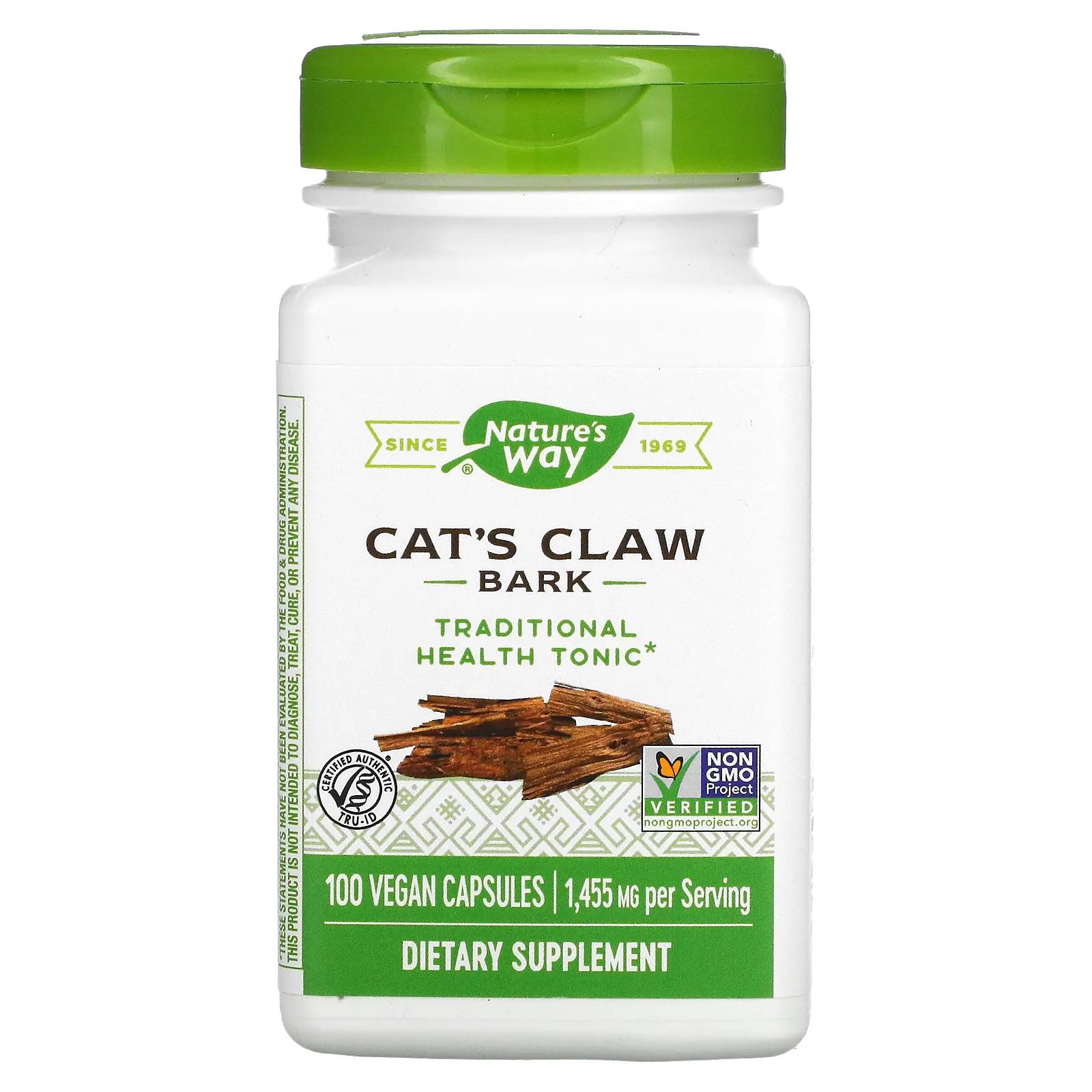 Nature's Way Cat's Claw Bark 485 mg 100 Vegetarian Capsules nature s way melissa 500 mg 100 vegetarian capsules