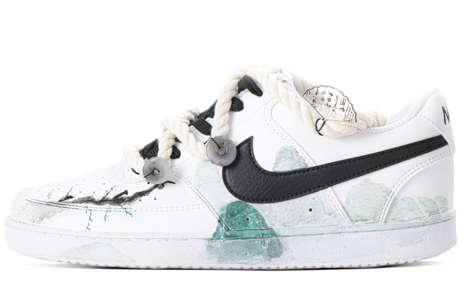 

Кроссовки Nike Court Vision 1 Skateboarding Shoes Men Low-top White Green, зеленый