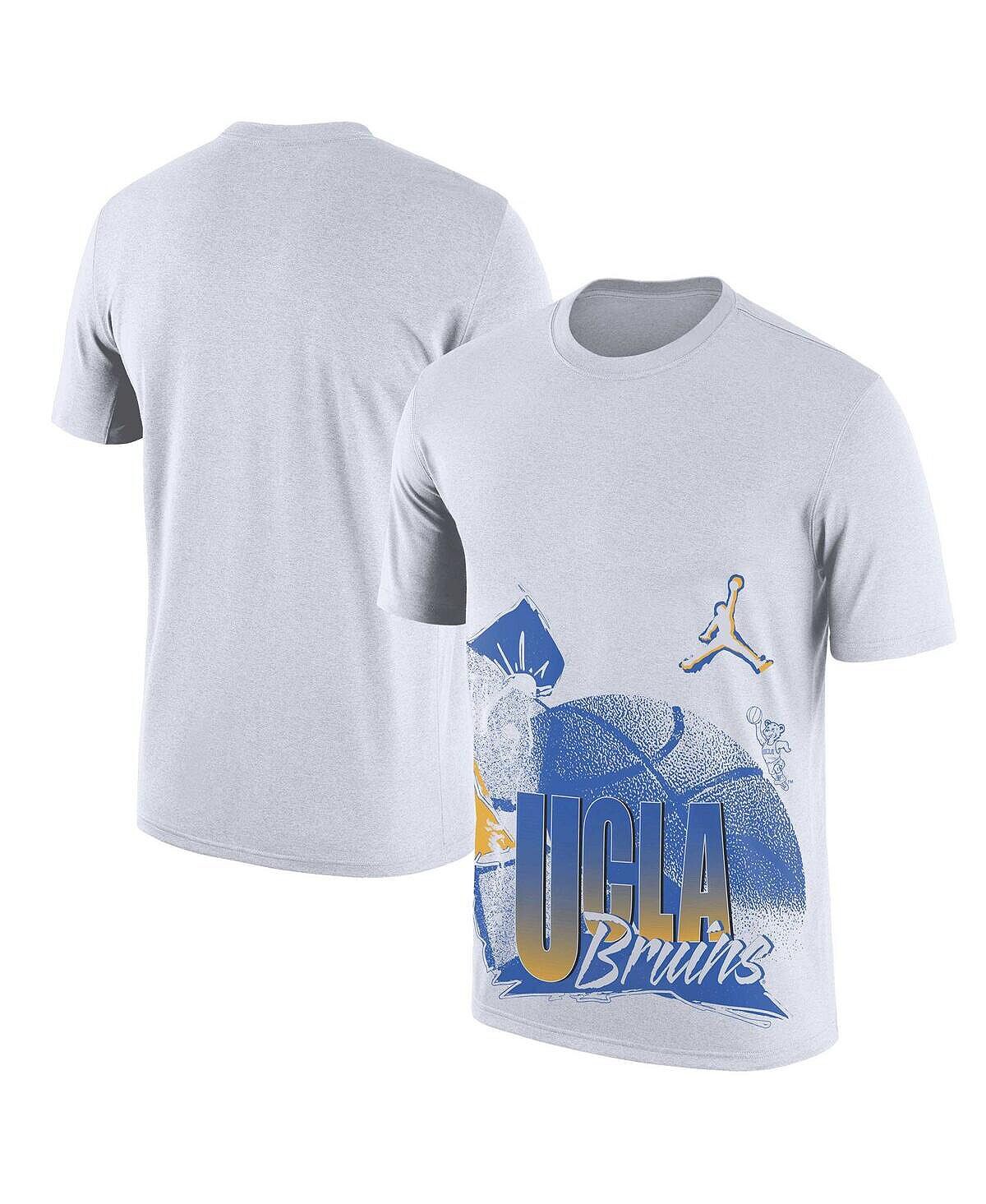 

Мужская фирменная белая футболка UCLA Bruins Basketball 90s Hoop Max Jordan, Белый