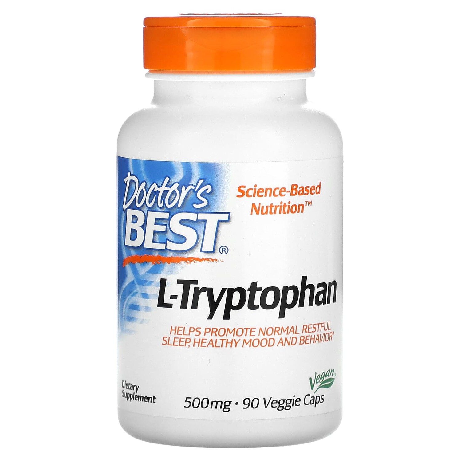 

L-триптофан с TryptoPure, 500 мг, 90 растительных капсул, Doctor's Best