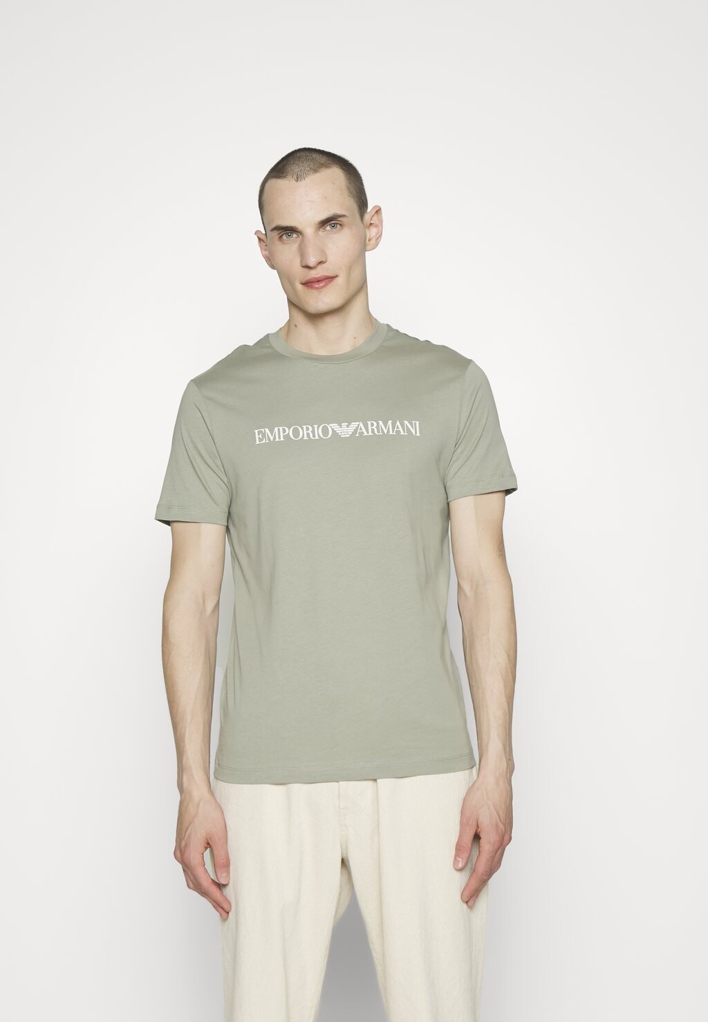 

Футболка с принтом Emporio Armani, хаки