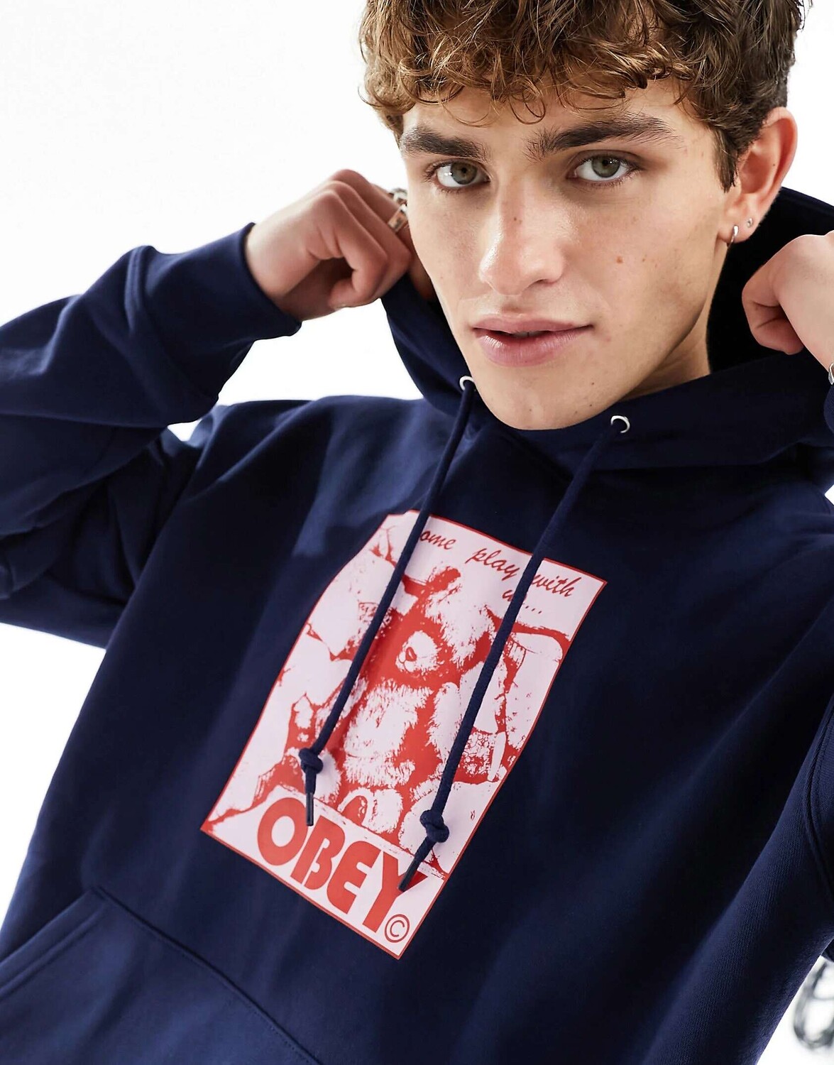 

Темно-синяя толстовка Obey Come Play with Us, Синий