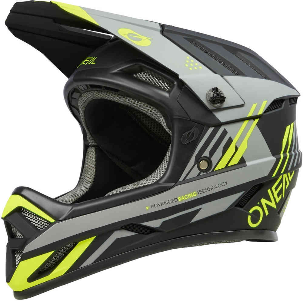 шлем oneal flare plain v 22 велосипедный черный Шлем для скоростного спуска Backflip Strike V.23 Oneal, черный/серый/желтый