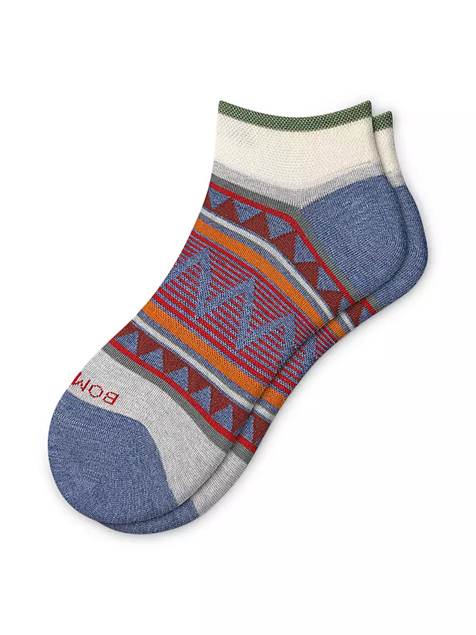 

Носки до щиколотки с треугольниками Fair Isle Bombas, цвет ecru deep ocean