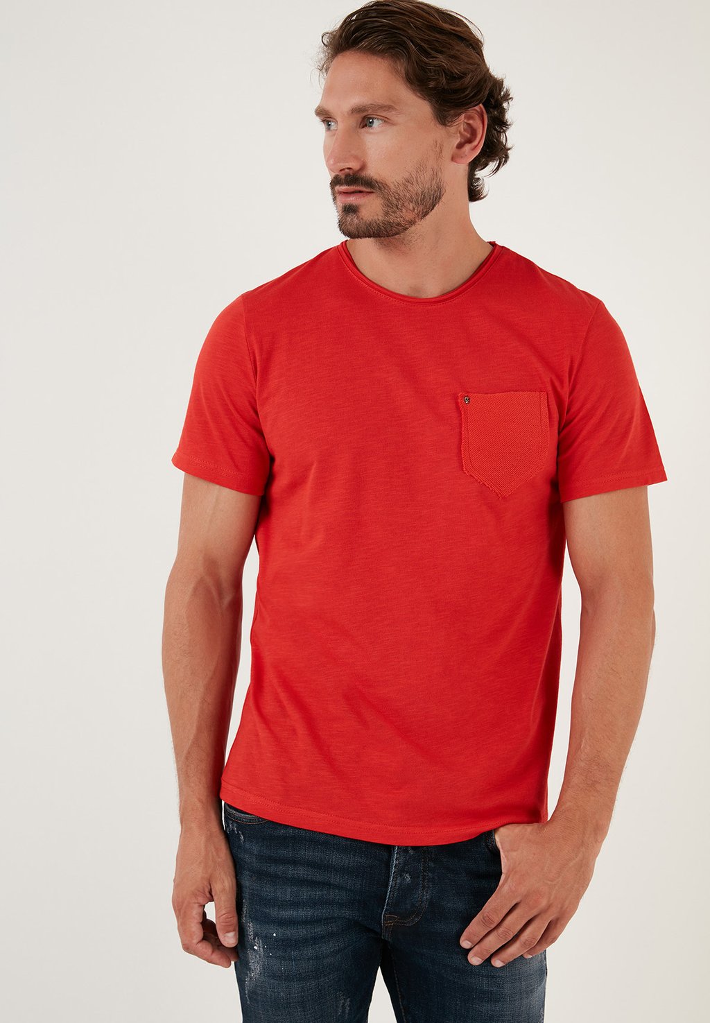 Базовая футболка Crew Neck Pocket Buratti, красный
