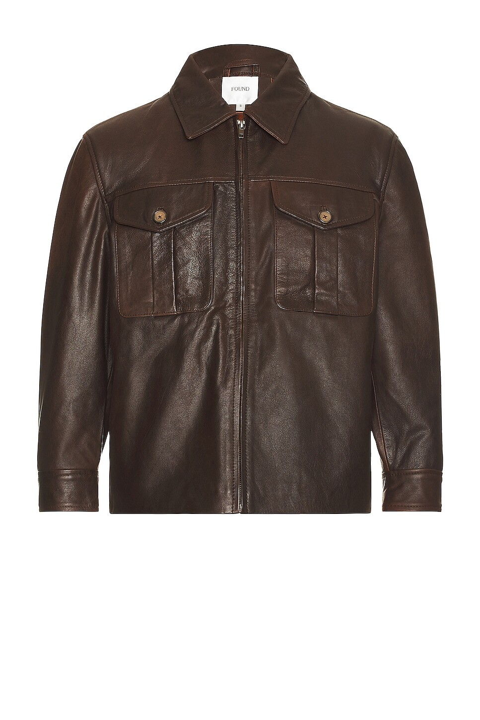 

Рубашка Found Leather Over Shirt, коричневый