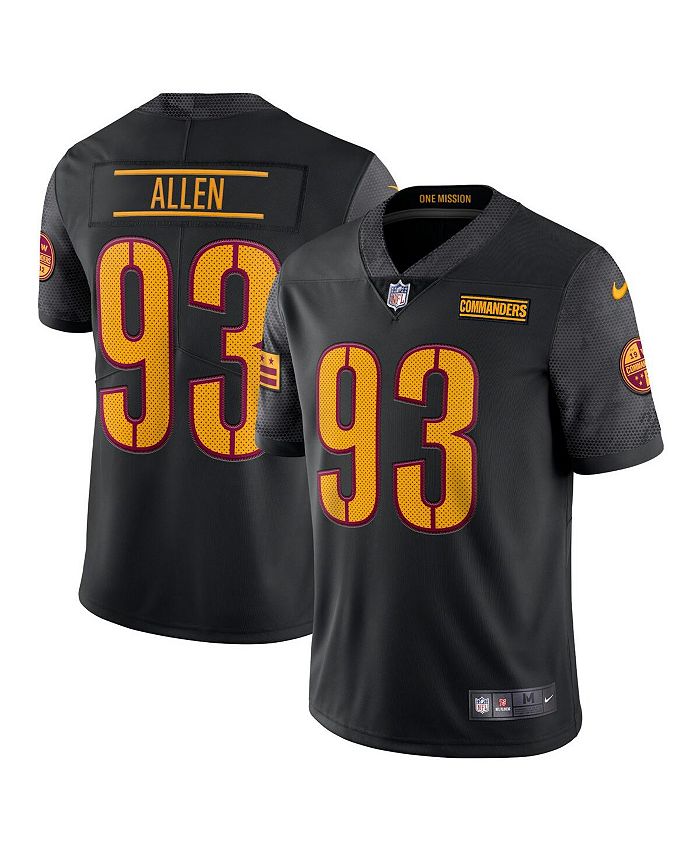 

Мужская майка Jonathan Allen Black Washington Commanders Alternate Vapor Limited Nike, черный