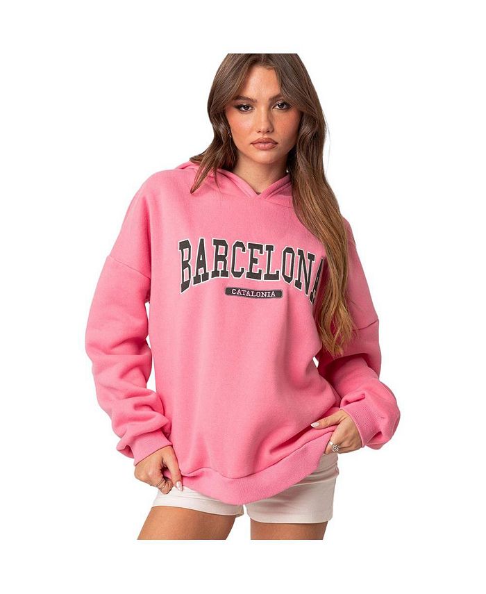 Женская толстовка оверсайз «Барселона» Edikted, розовый