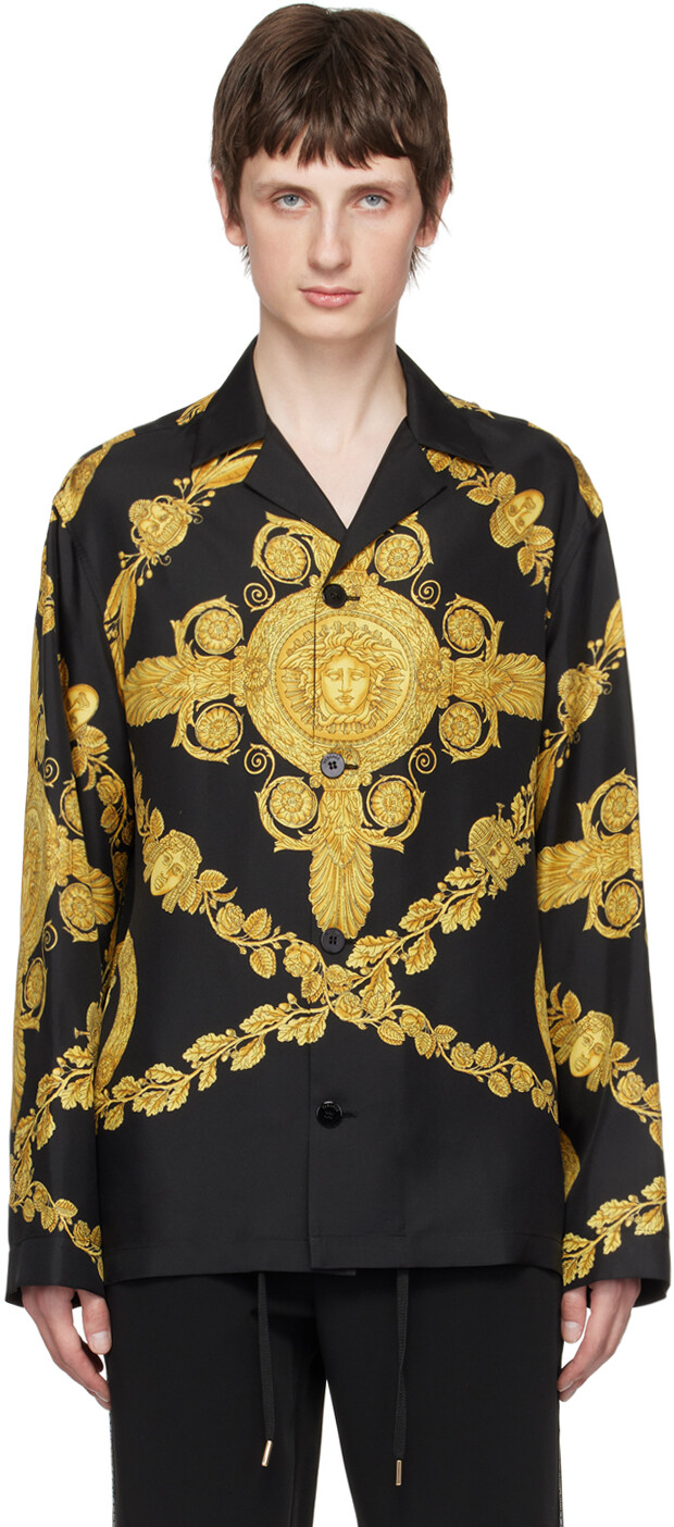 

Черно-золотая рубашка Maschera Baroque Versace