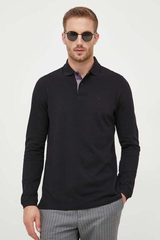 

Хлопковая рубашка с длинными рукавами Barbour, черный