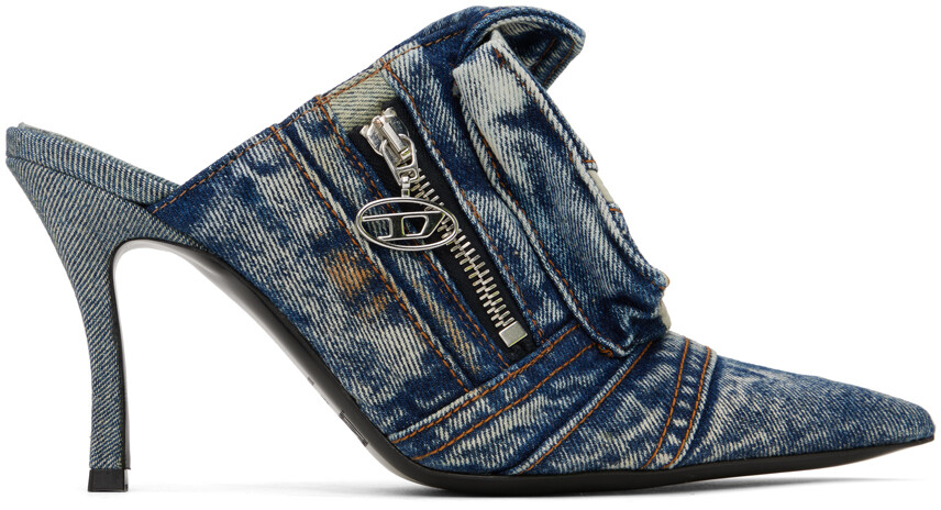 

Синие мюли Diesel D-Venus с карманами ML