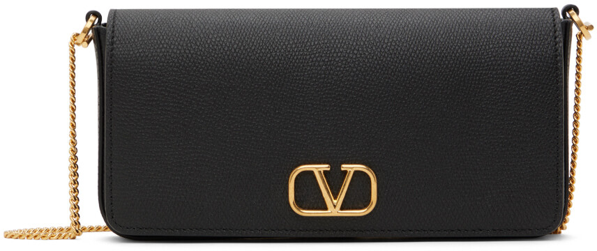 

Черная фирменная сумка с логотипом Valentino Garavani, цвет Nero