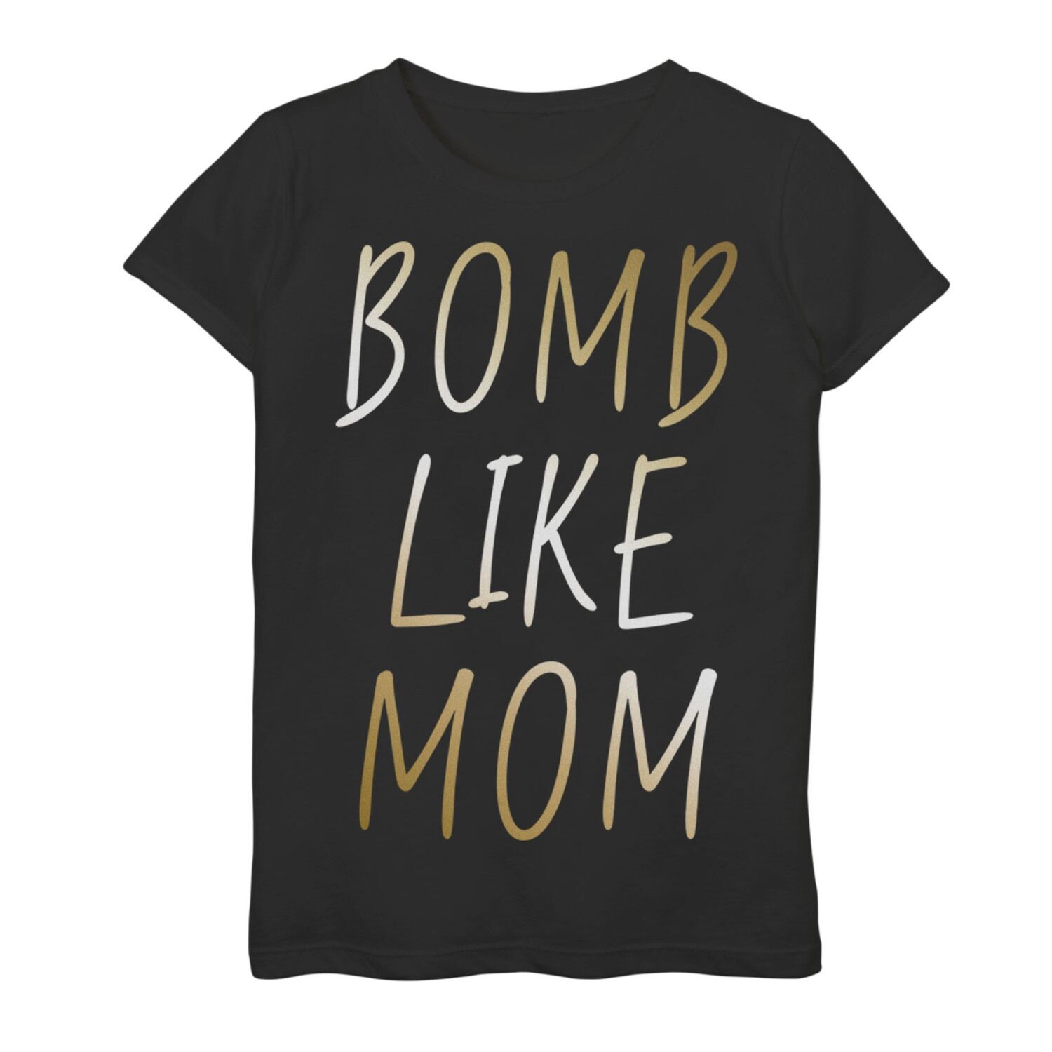 

Белая футболка с рисунком ко Дню матери для девочек 7–16 лет «Bomb Like Mom» Unbranded