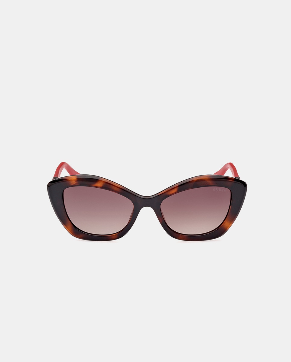 цена Женские солнцезащитные очки «кошачий глаз» цвета гавана Guess, коричневый