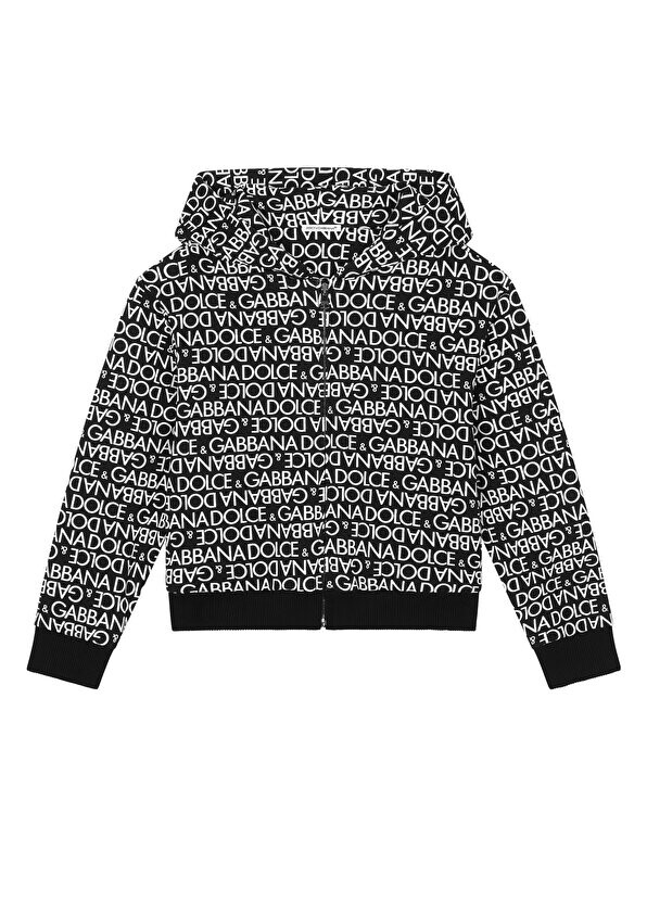 

Черная толстовка с капюшоном и логотипом для мальчика Dolce&Gabbana