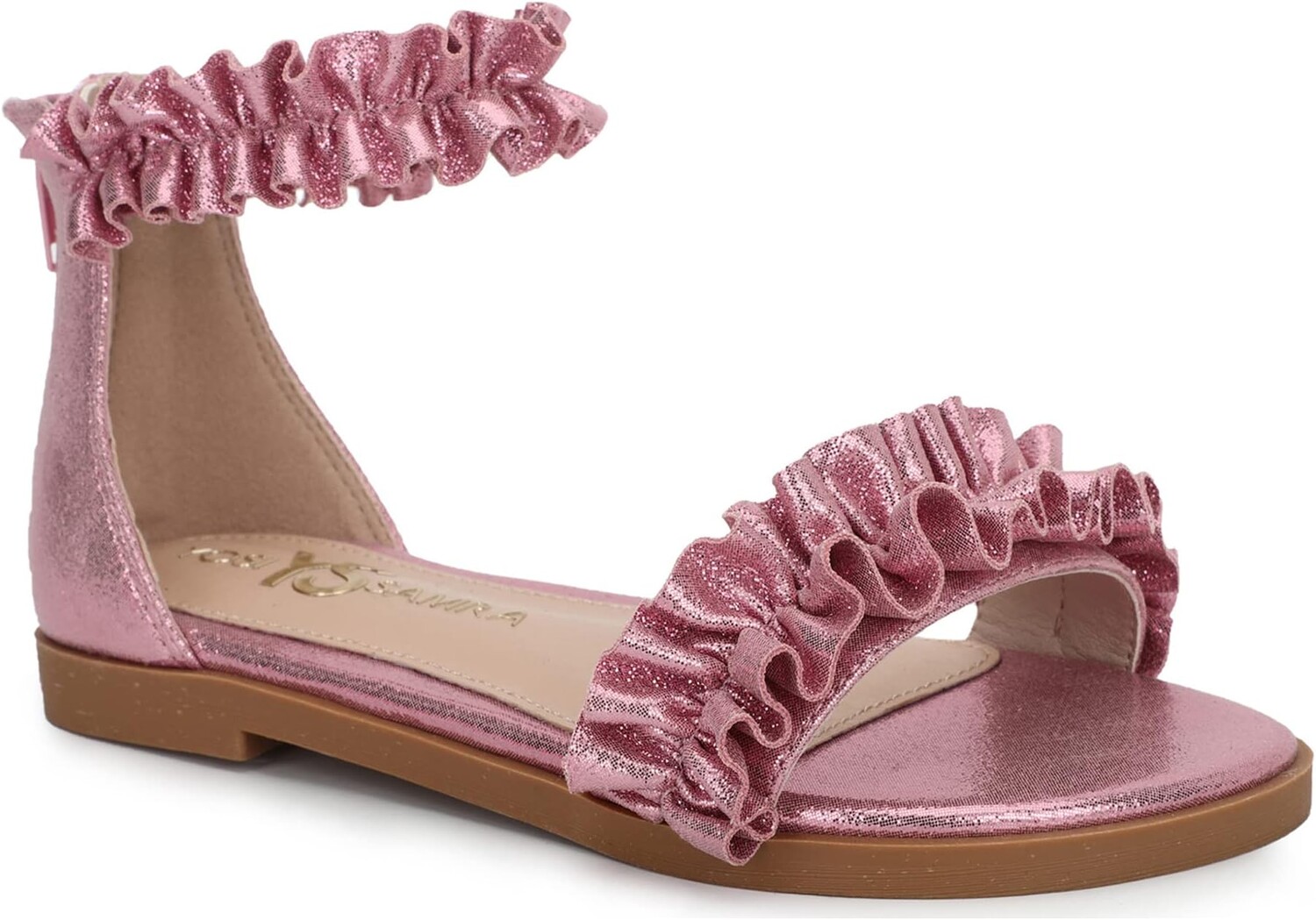 

Сандалии на плоской подошве Miss Ava Yosi Samra, цвет Pink Metallic