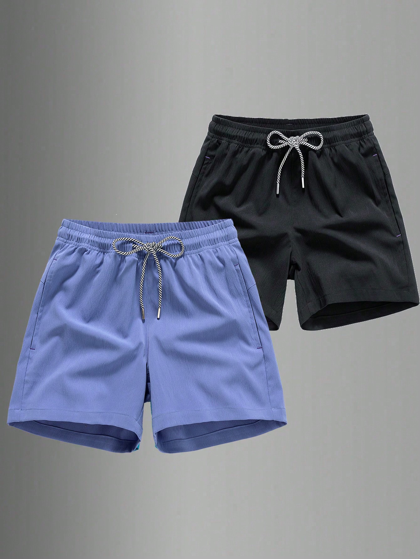 Мужские быстросохнущие спортивные шорты с завязками на талии для пляжного отдыха или тренировок, фиолетовый