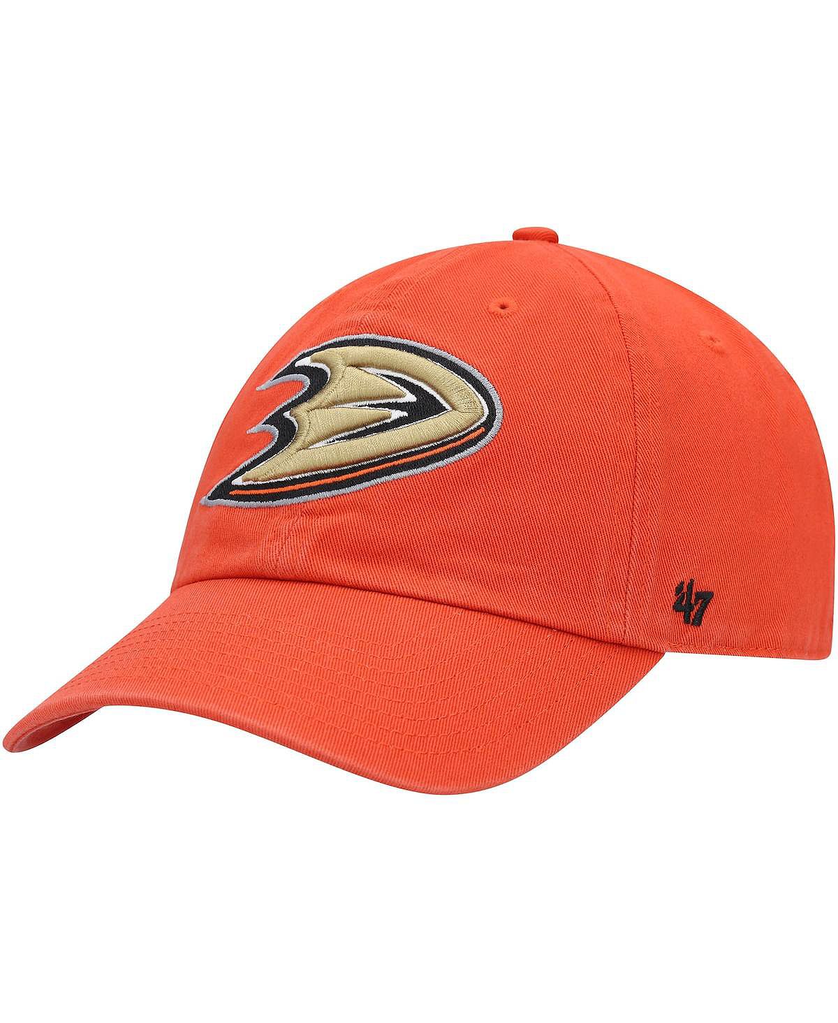 Мужская оранжевая регулируемая кепка Anaheim Ducks Clean Up '47 Brand