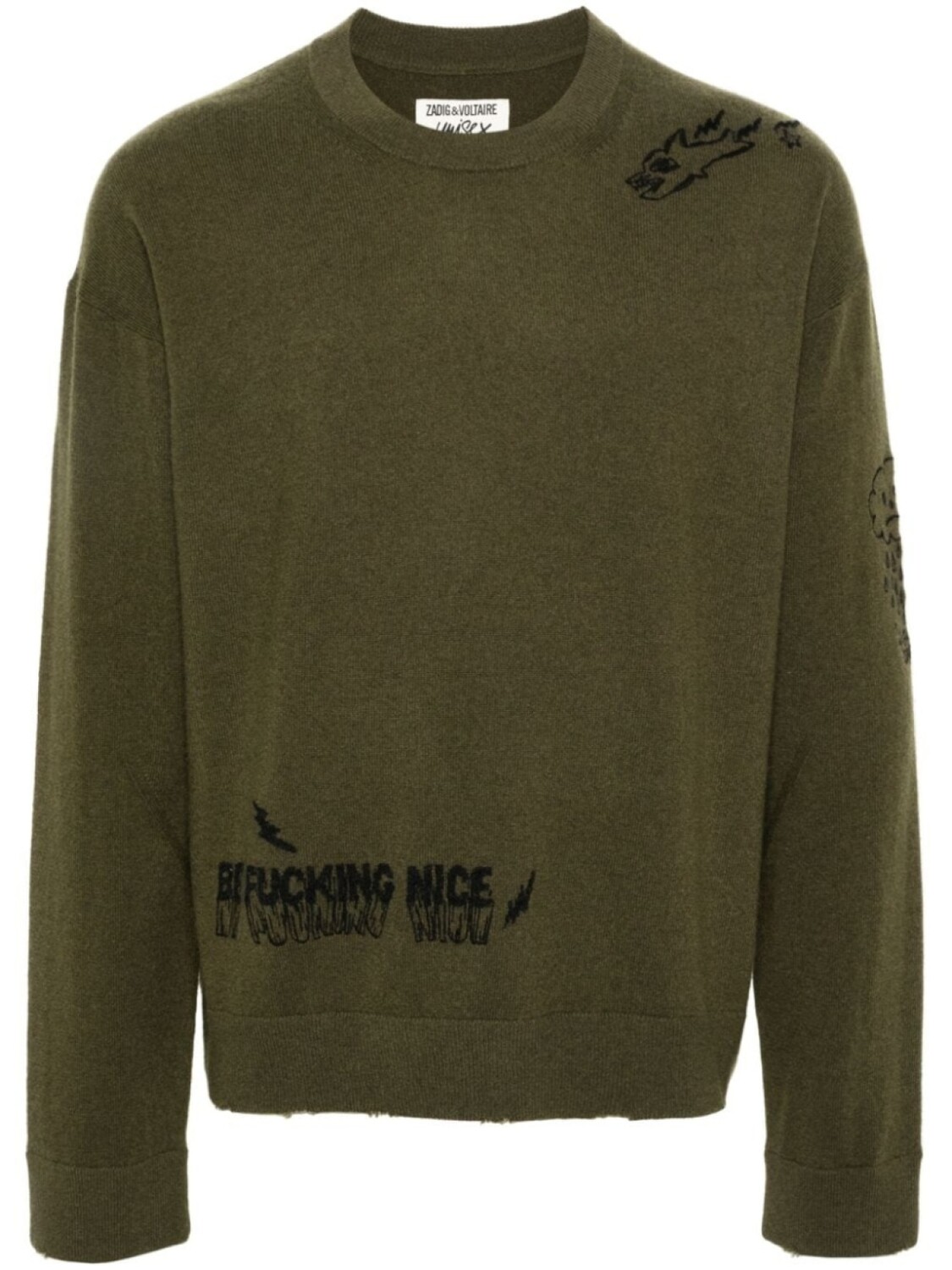 

Zadig&Voltaire джемпер с вышивкой, зеленый