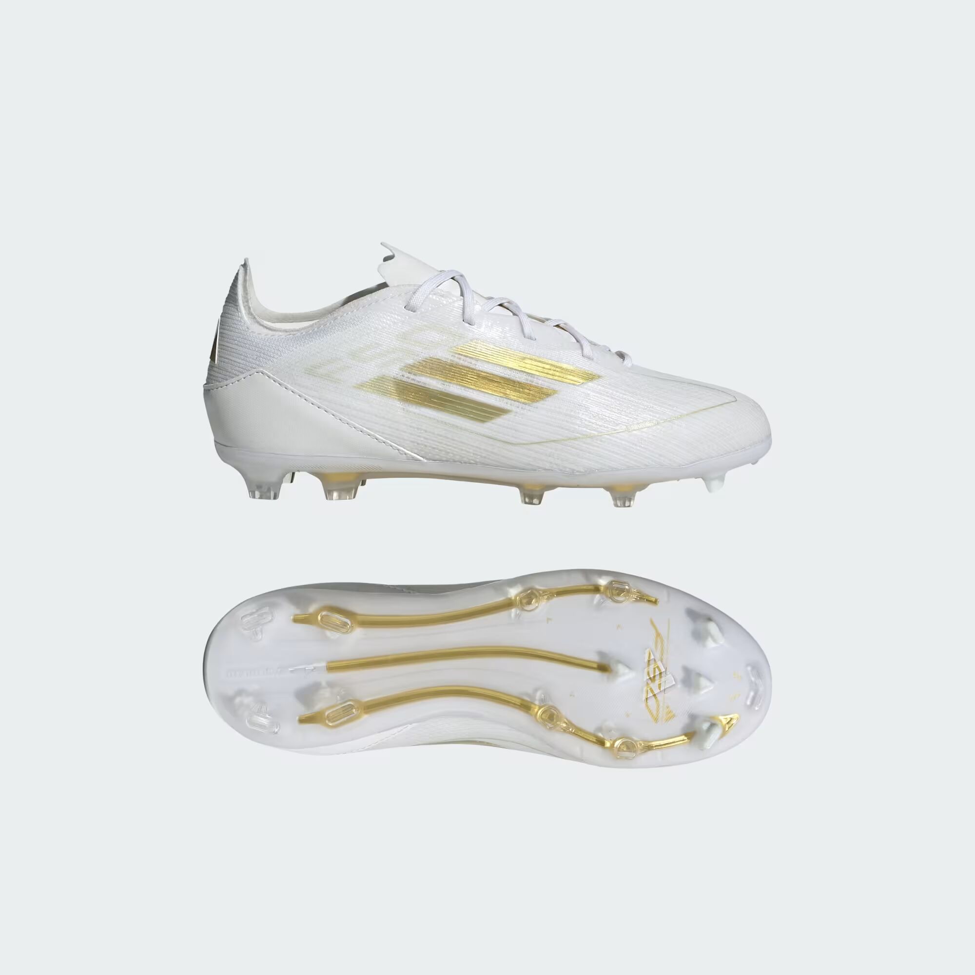 

Футбольные бутсы F50 Pro для твердого грунта Adidas, цвет Cloud White/Gold Metallic/Cloud White