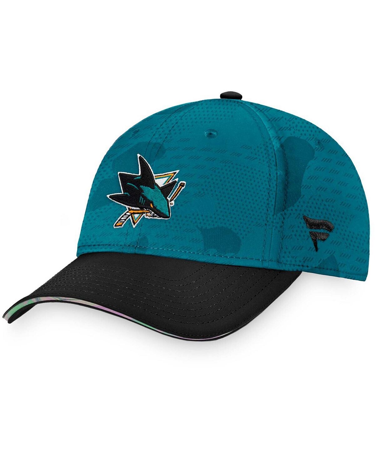 

Мужская бирюзовая, черная гибкая кепка San Jose Sharks Authentic Pro Locker Room Fanatics