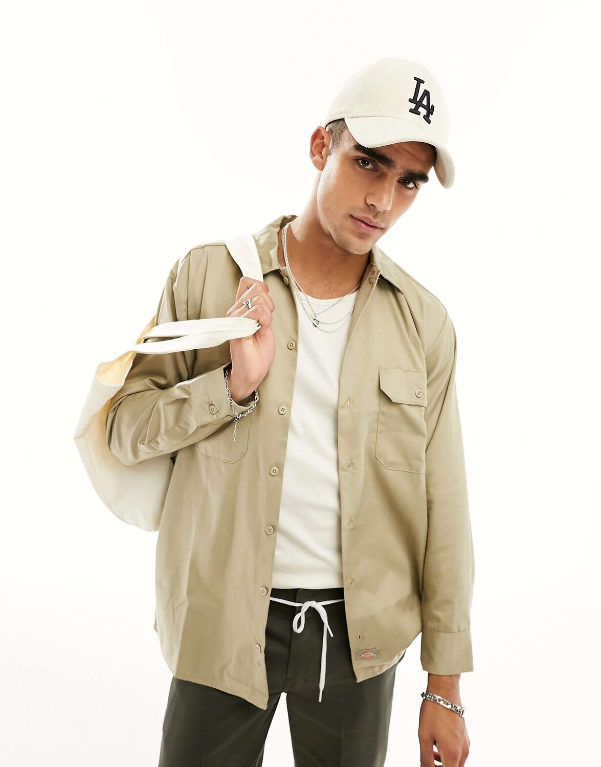 

Рубашка с длинными рукавами Dickies цвета хаки