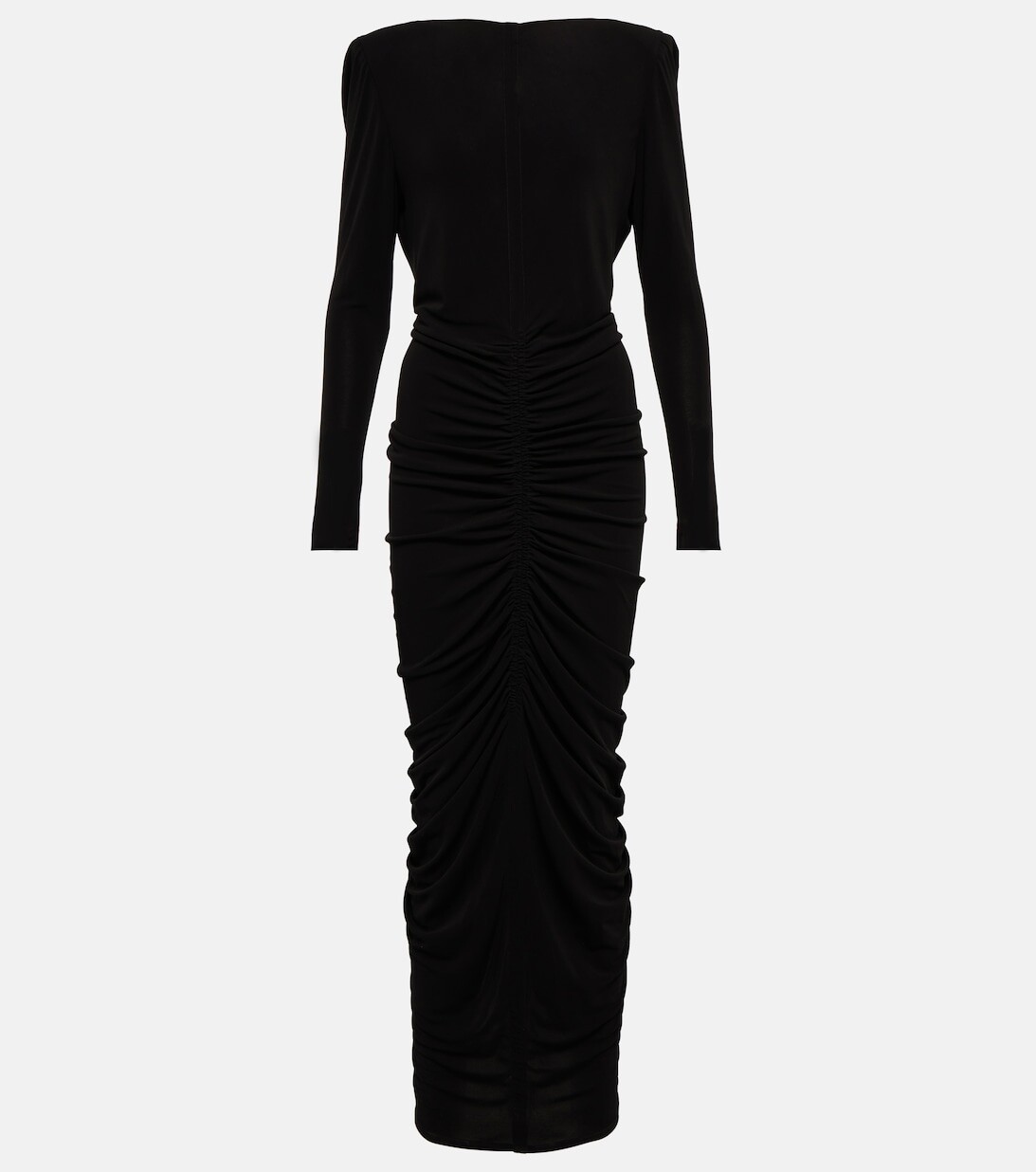 

Платье макси из джерси со сборками Givenchy, черный