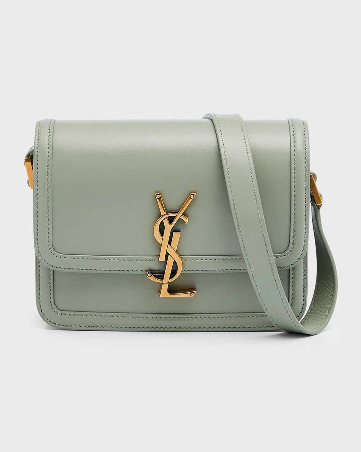 

Маленькая сумка через плечо Solferino YSL из гладкой кожи Saint Laurent, цвет Light Blue