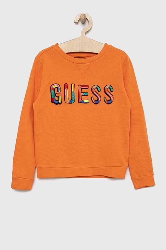 

Детская хлопковая толстовка Guess, оранжевый
