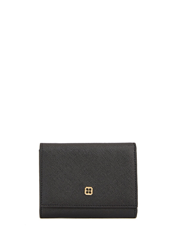 цена Женский кожаный кошелек с черным логотипом Beymen