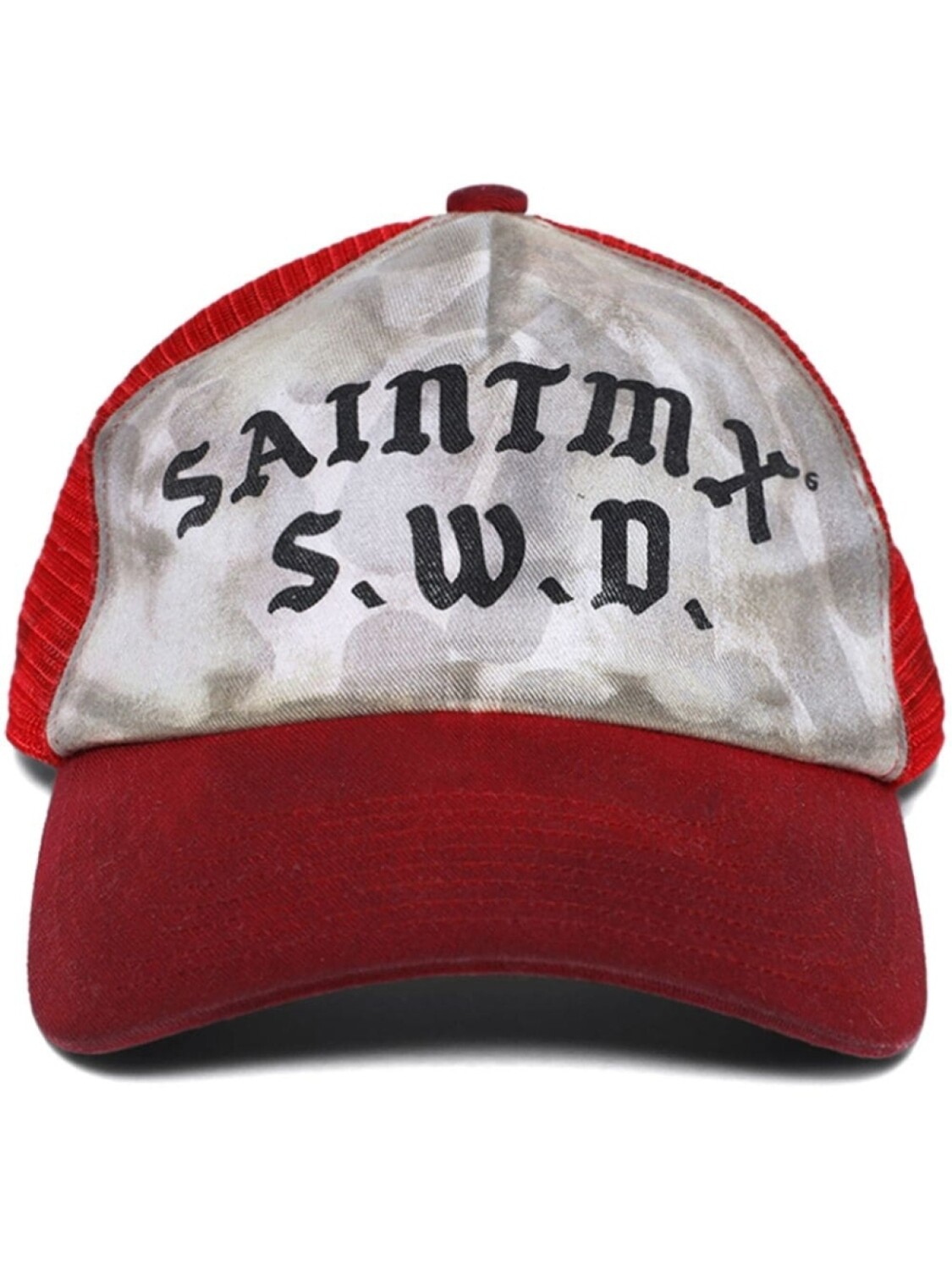 

SAINT MXXXXXX бейсболка с логотипом и эффектом потертости, красный