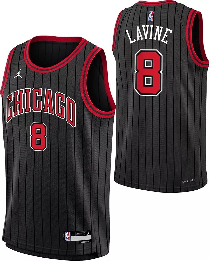 

Jordan Черная майка Nike Youth Chicago Bulls Zach LaVine #8 Dri-FIT Swingman