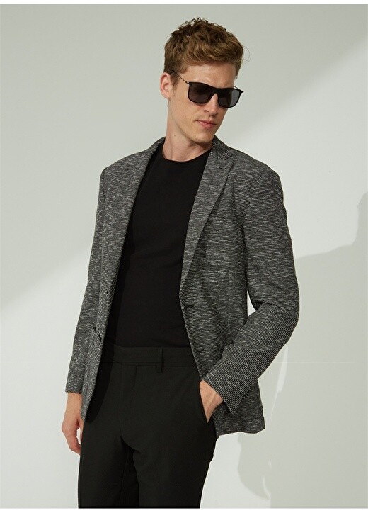 

Черная мужская куртка Slim Fit Network, Черный