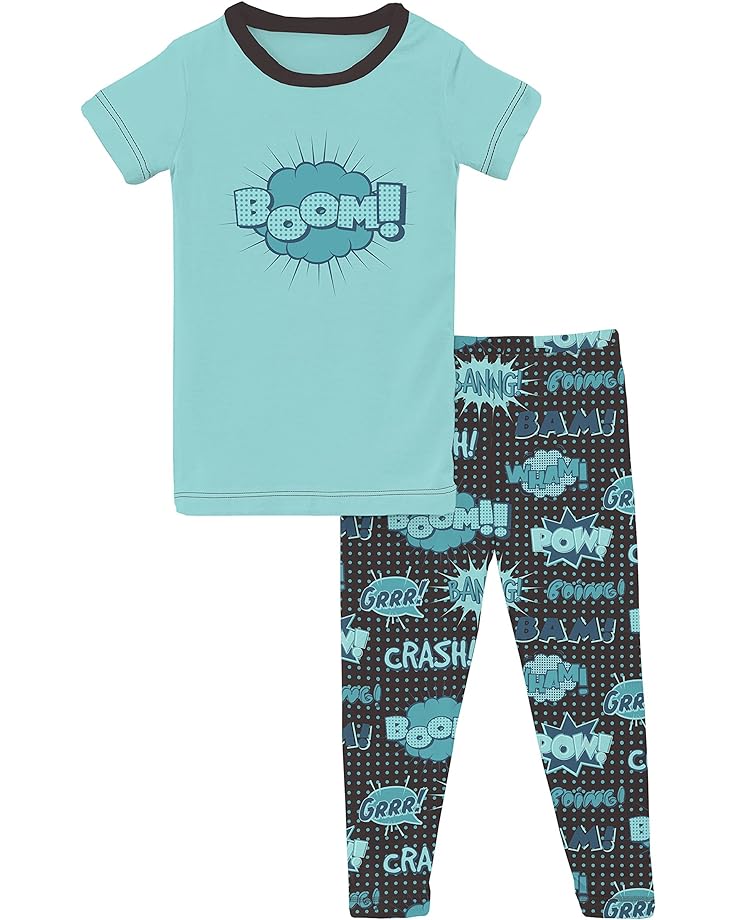 Пижамный комплект Kickee Pants Short Sleeve Pajama Set, цвет Midnight Comic Onomatopoeia пижамный комплект esme short sleeve top and pants set цвет pom poms