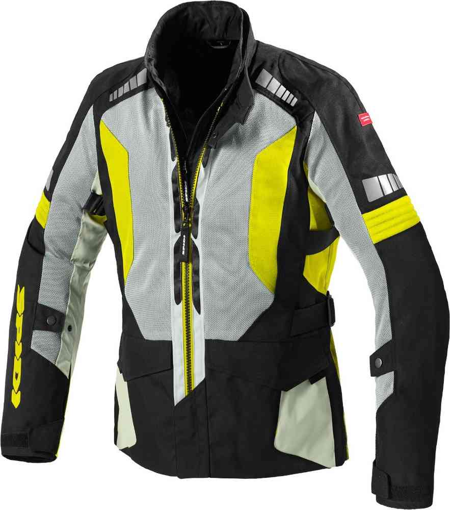 Мотоциклетная текстильная куртка Terranet Spidi, черный/серый/желтый куртка текстильная spidi race evo h2out мотоциклетная черный серый неоновый