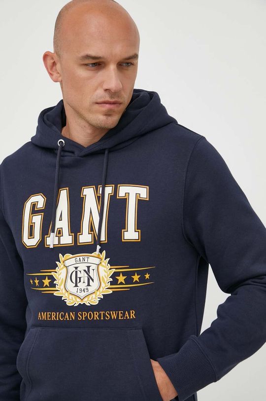 Толстовка Гант Gant, темно-синий толстовка гант gant белый
