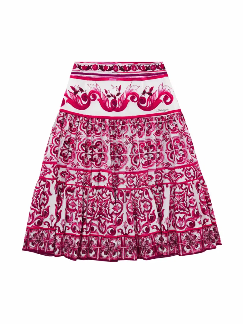 

Расклешенная юбка с принтом Majolica Dolce&Gabbana, мультиколор