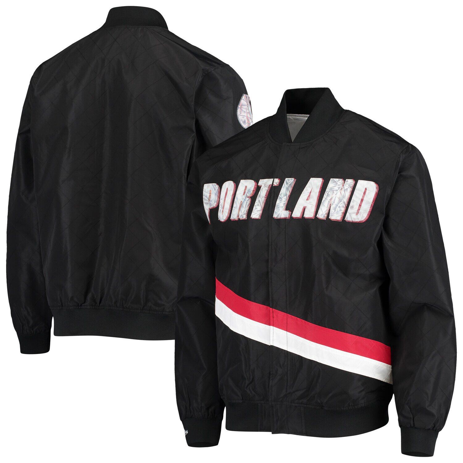 

Мужские спортивные куртки Portland Trail Blazers черного цвета Mitchell & Ness Hardwood Classics, 75th Anniversary, разминочная куртка на кнопках, Черный