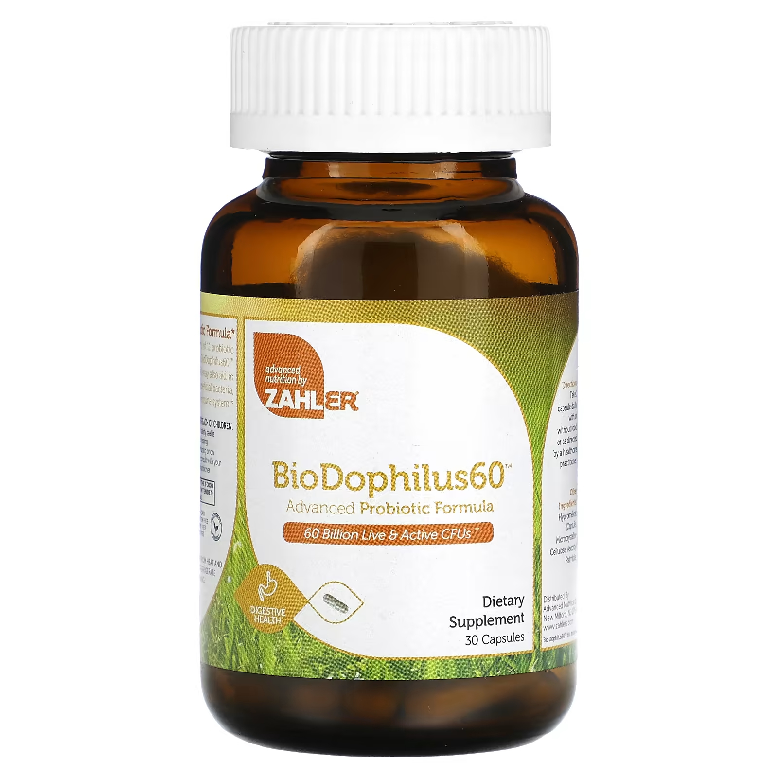 Пищевая добавка Zahler BioDophilus60 улучшенная пробиотическая формула 60 миллиардов КОЕ, 30 капсул