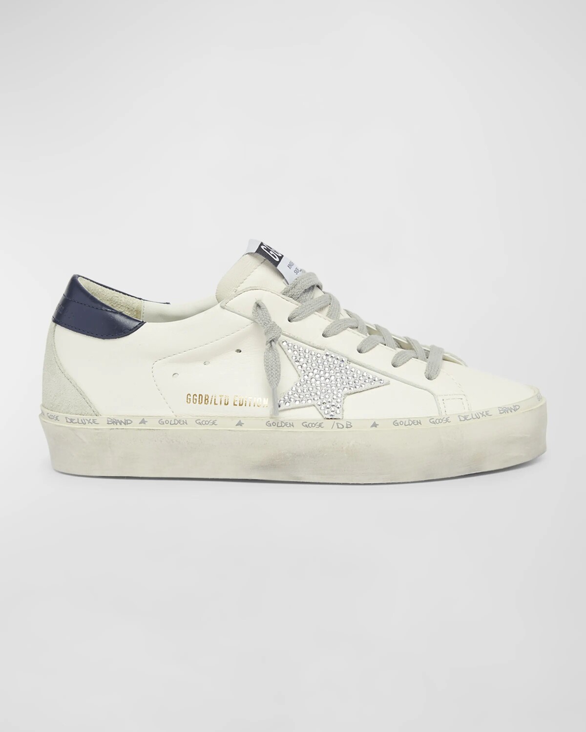 

Кожаные кроссовки Hi Star с заклепками на платформе Golden Goose, цвет White Grey Blue