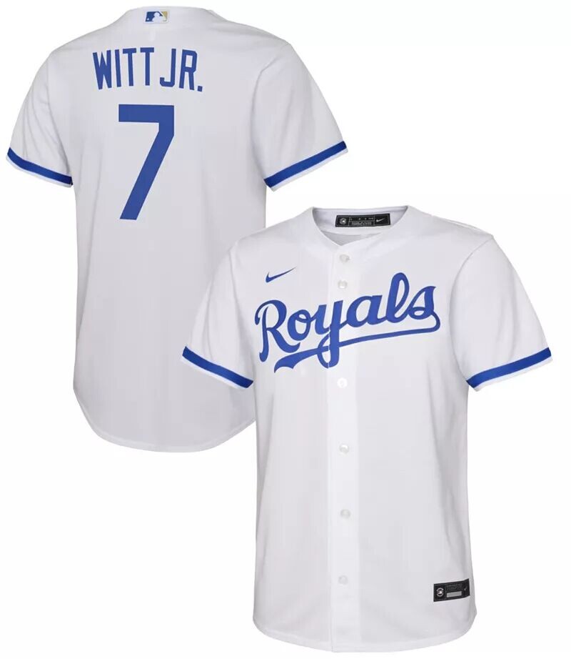 

Nike Youth Kansas City Royals Bobby Witt Jr. #7 White Home Cool Base Джерси