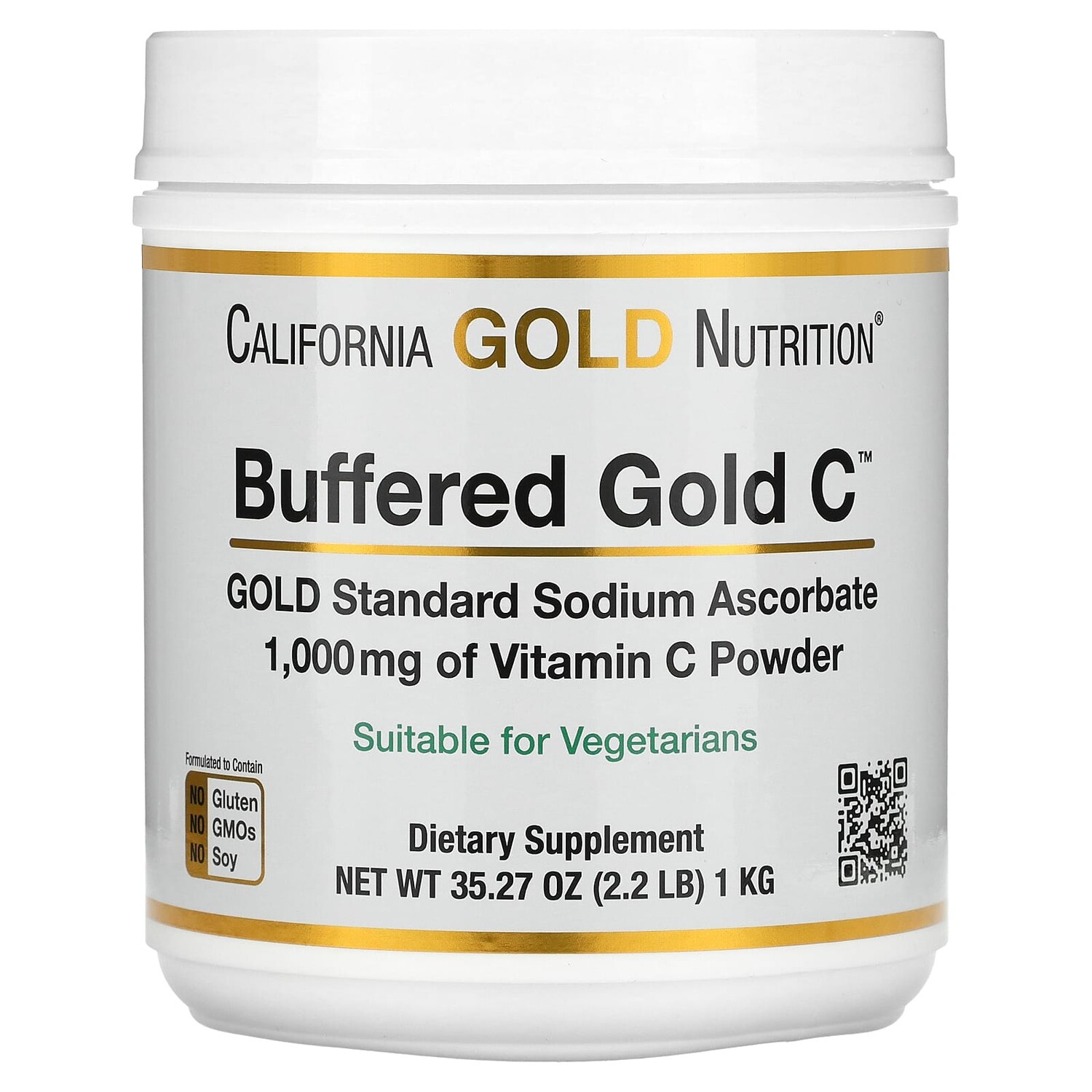 

Buffered C Powder, некислый порошок витамина C, аскорбат натрия, 1 кг (2,2 фунта), California Gold Nutrition