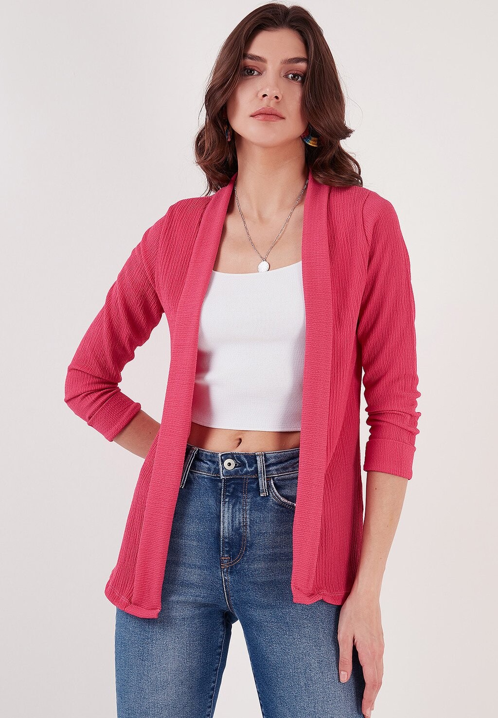 

Кардиган LELA Regular Fit, розовый, Розовый;красный